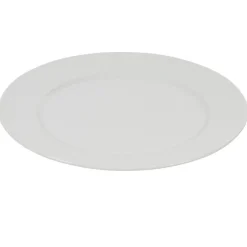 Assiette plate blanche ronde aile damassée^Gifi New