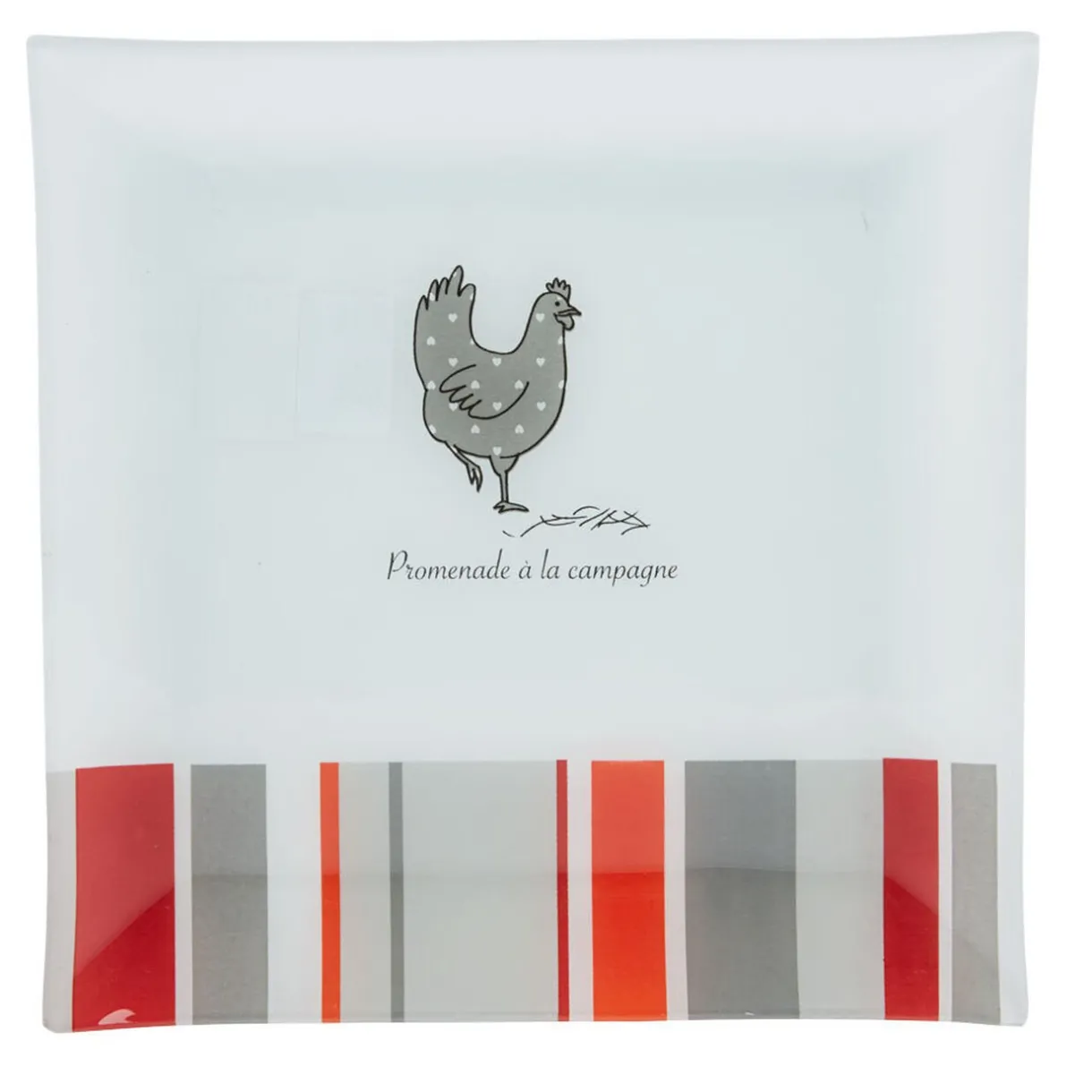 Assiette plate carrée design poule^Gifi Sale