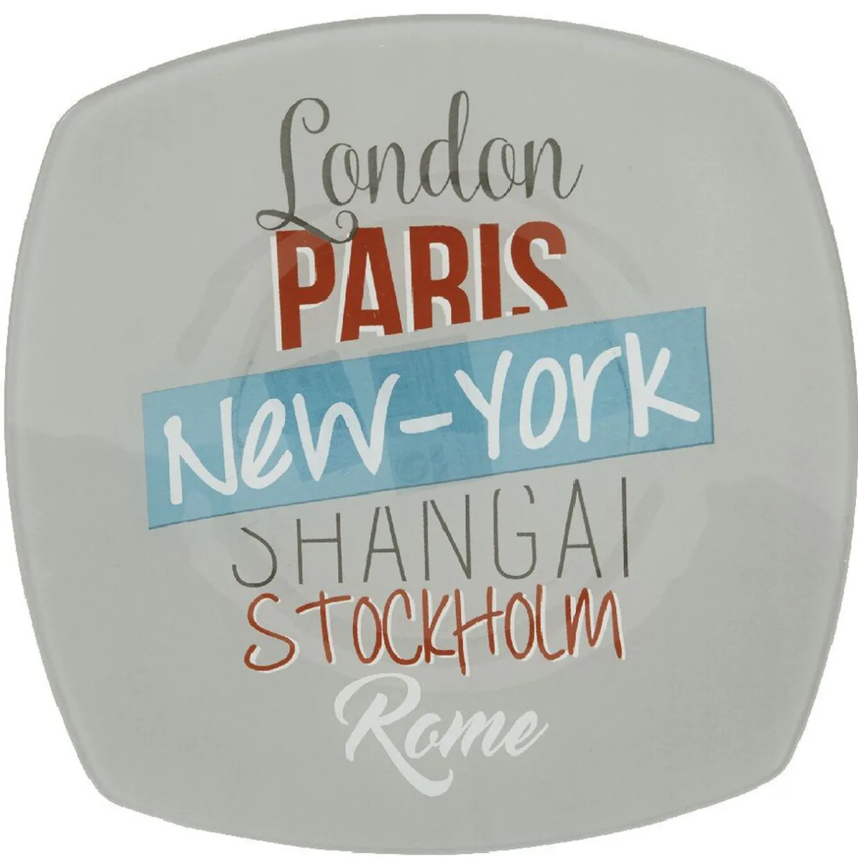 Assiette plate carrée design city^Gifi Discount