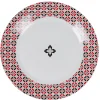 Assiette plate collection folk gris rouge^Gifi Online