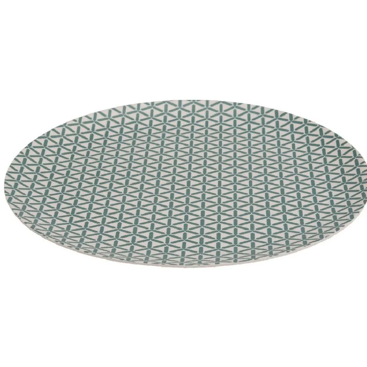 Assiette plate décor géométrique vert d'eau^Gifi
