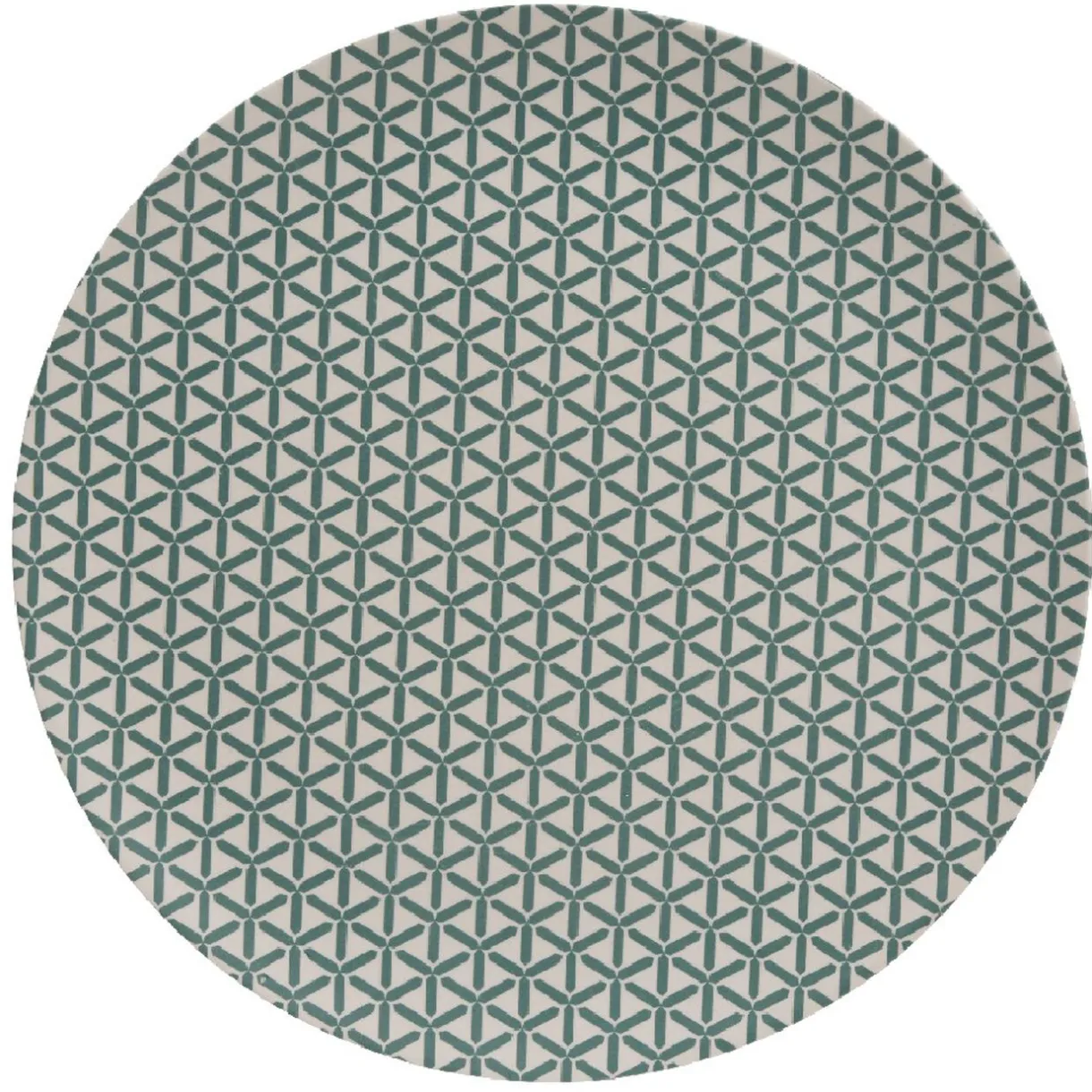 Assiette plate décor géométrique vert d'eau^Gifi