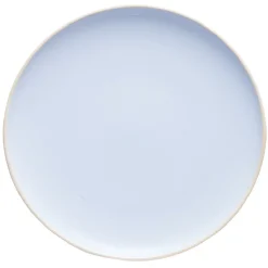 Assiette plate en faïence bleu turquoise avec liseré crème^Gifi New