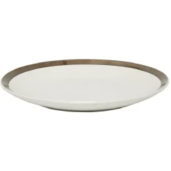 Assiette plate en faïence avec liseré doré^Gifi New