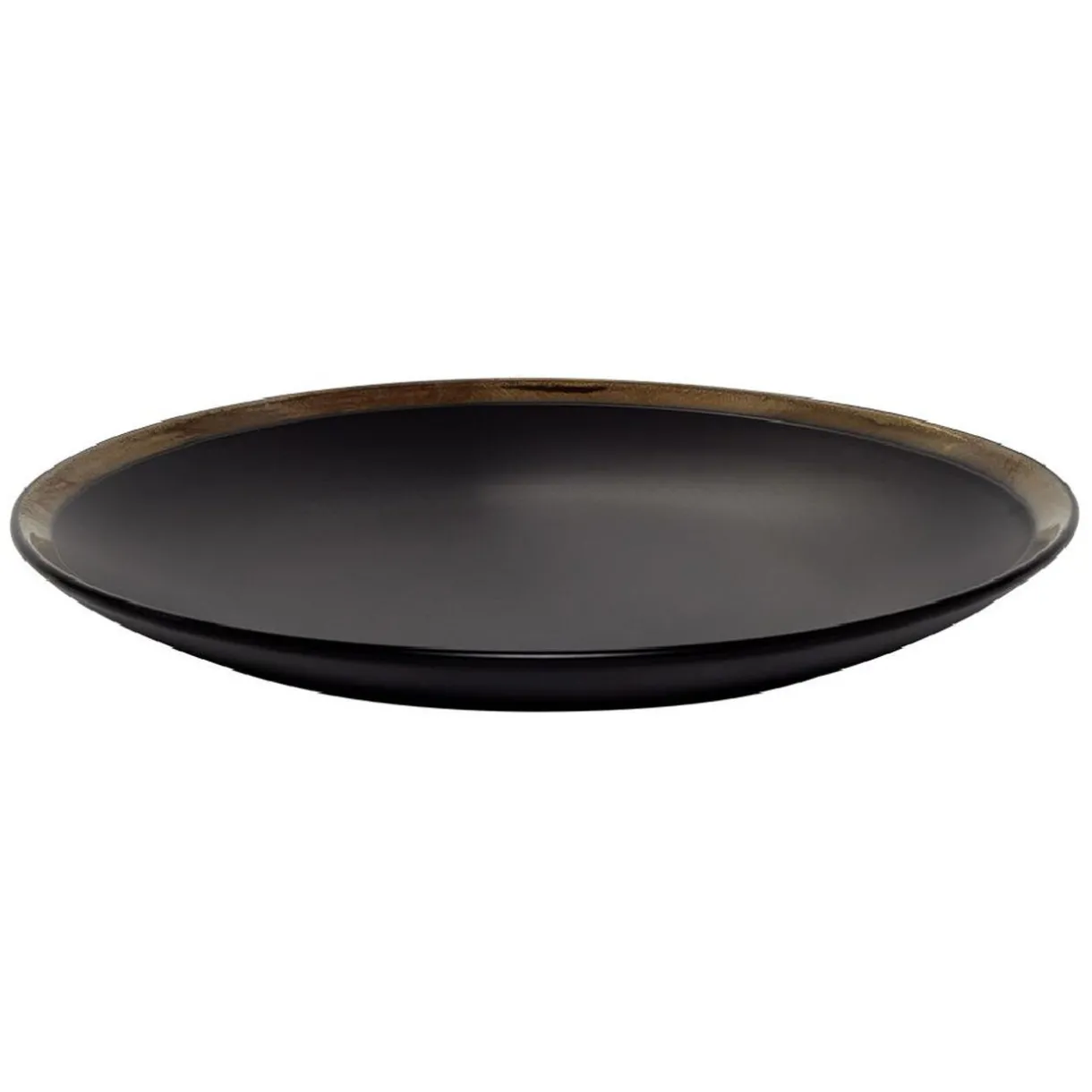 Assiette plate en faïence avec liseré doré^Gifi New