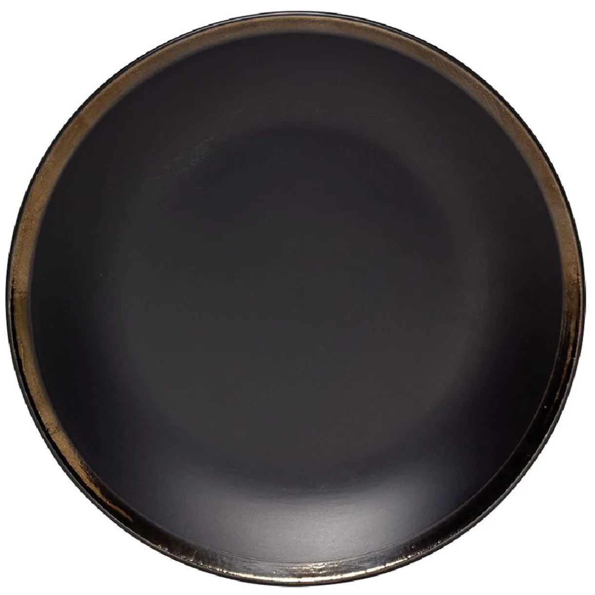 Assiette plate en faïence avec liseré doré^Gifi New