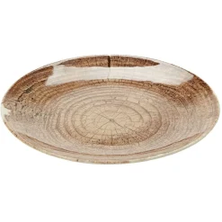 Assiette plate en faïence imitation bois Ø25 cm^Gifi Clearance