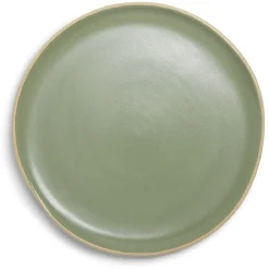 Assiette plate en faïence vert Ø27xH1,7cm^Gifi