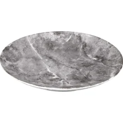 Assiette plate en porcelaine décor marbre gris^Gifi Discount