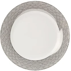 Assiette plate en porcelaine motif argenté^Gifi Discount