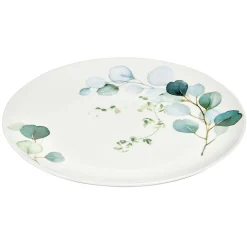 Assiette plate en porcelaine blanc et vert^Gifi