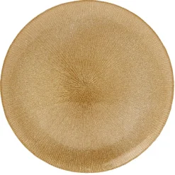 Assiette plate en verre strié doré^Gifi Outlet