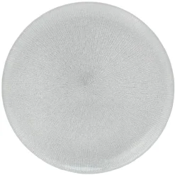 Assiette plate en verre strié gris argenté^Gifi Sale