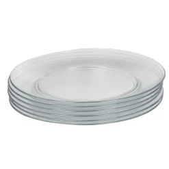 Assiette plate en verre transparent x6^Gifi Sale
