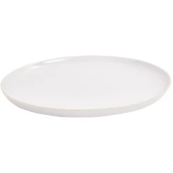 Assiette plate faïence gris avec liseré crème^Gifi Hot