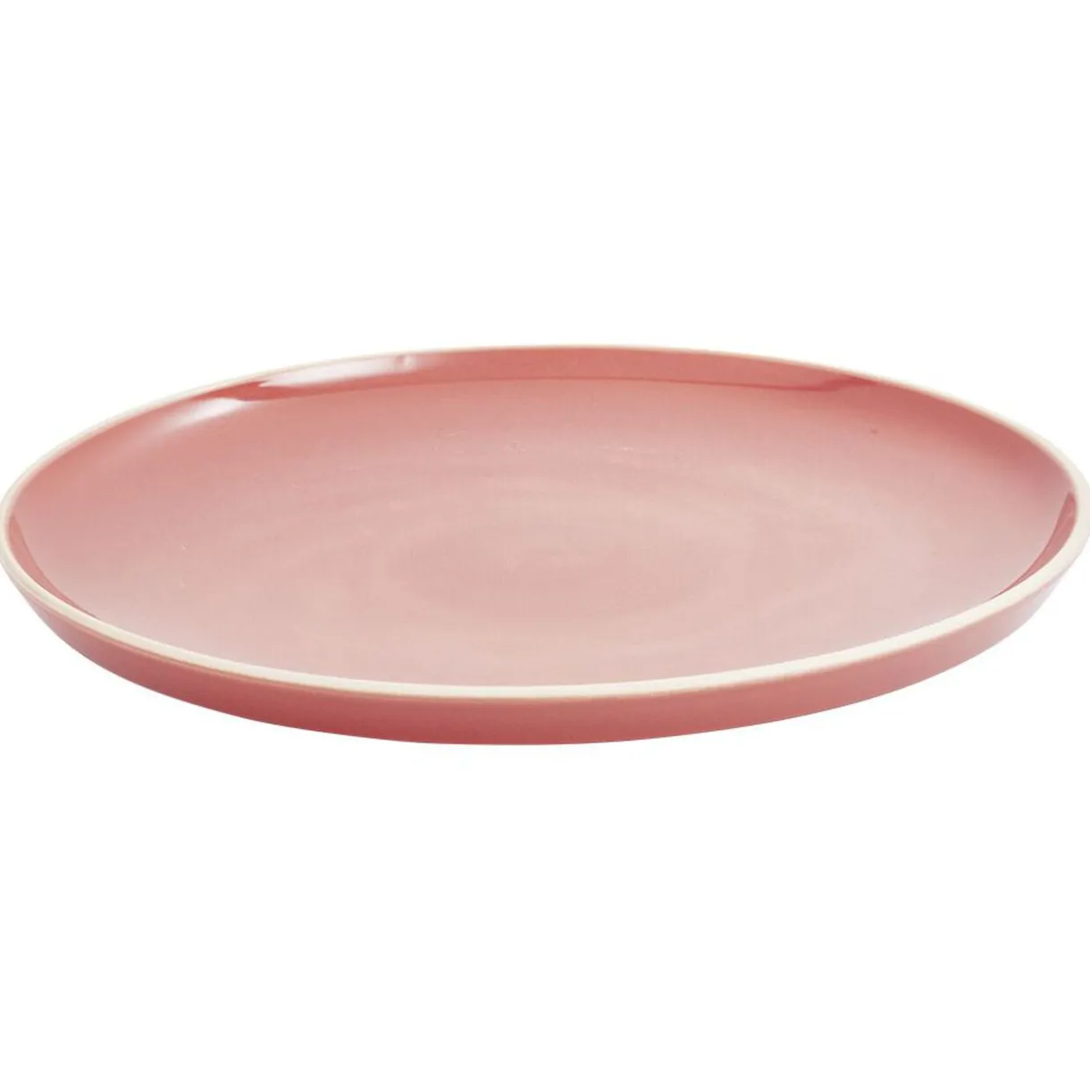 Assiette plate faïence Terracotta avec liseré crème^Gifi Best