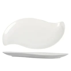 Assiette plate forme feuille blanche^Gifi Best