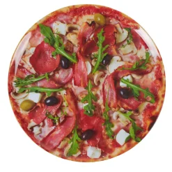 Assiette plate forme ronde style fast food motif pizza^Gifi Online