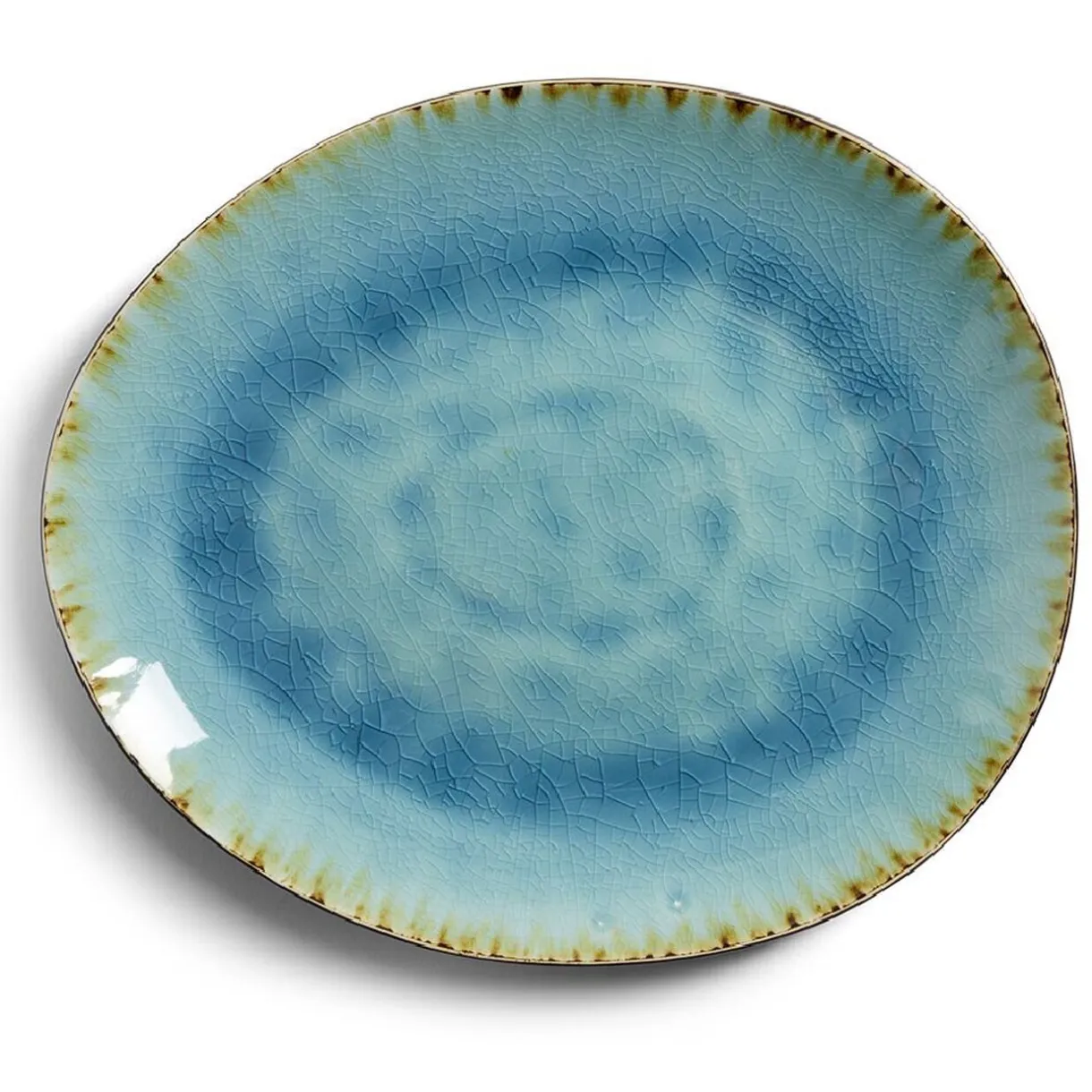 Assiette plate grès effet artisanal 28,5x24cm^Gifi New