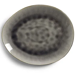 Assiette plate grès effet artisanal 28,5x24cm^Gifi New