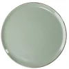 Assiette plate Lisbonne en grès vert Ø27cm^Gifi Discount