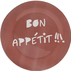 Assiette plate Luminarc rouge design Bon appétit^Gifi Outlet
