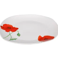 Assiette plate motif coquelicot^Gifi Outlet