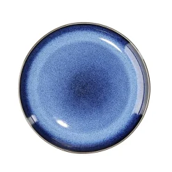 Assiette plate Météor en porcelaine bleu Ø20cm^Gifi Online
