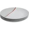 Assiette plate Oreige décor trèfles et ligne rouge x4^Gifi Best