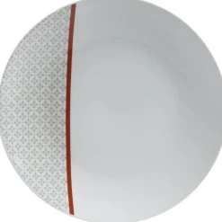 Assiette plate Oreige décor trèfles et ligne rouge x4^Gifi Best