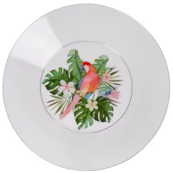 Assiette plate plastique perroquet exotique^Gifi New