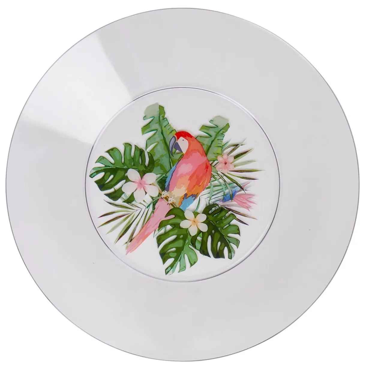 Assiette plate plastique perroquet exotique^Gifi New