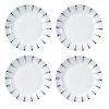 Assiette plate porcelaine blanche à pois noir x4^Gifi Best