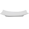 Assiette plate rectangulaire blanche incurvée^Gifi Hot
