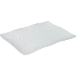 Assiette plate rectangulaire bord ondulé martelé porcelaine blanc^Gifi New