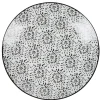 Assiette plate ronde blanche et noire Sara^Gifi Hot
