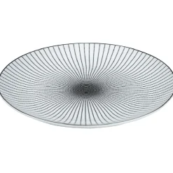 Assiette plate ronde blanche rayon noir^Gifi Hot