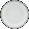 Assiette plate ronde blanche bordure gris noir Lizzy^Gifi Outlet