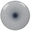 Assiette plate ronde blanche rayon bleu^Gifi Outlet