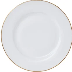 Assiette plate ronde blanche contour doré^Gifi Discount