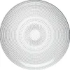 Assiette plate ronde effet relief blanc transparent Ø26,8 cm^Gifi