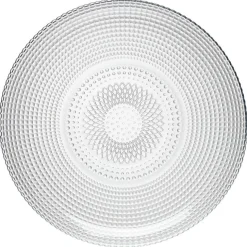 Assiette plate ronde effet relief blanc transparent Ø26,8 cm^Gifi