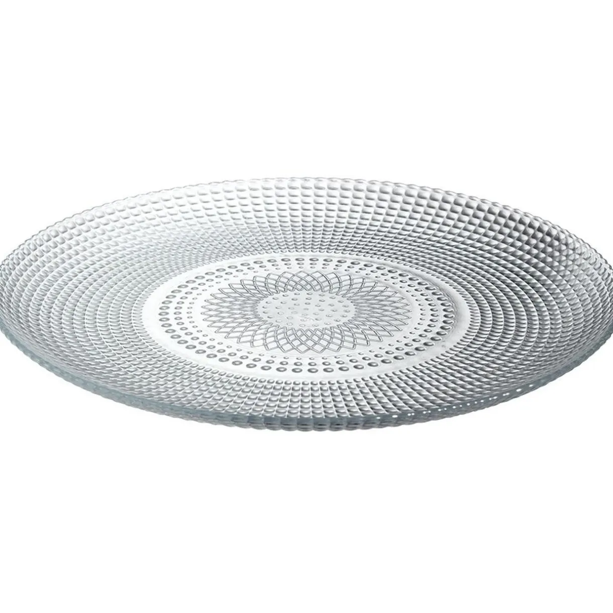 Assiette plate ronde effet relief blanc transparent Ø26,8 cm^Gifi