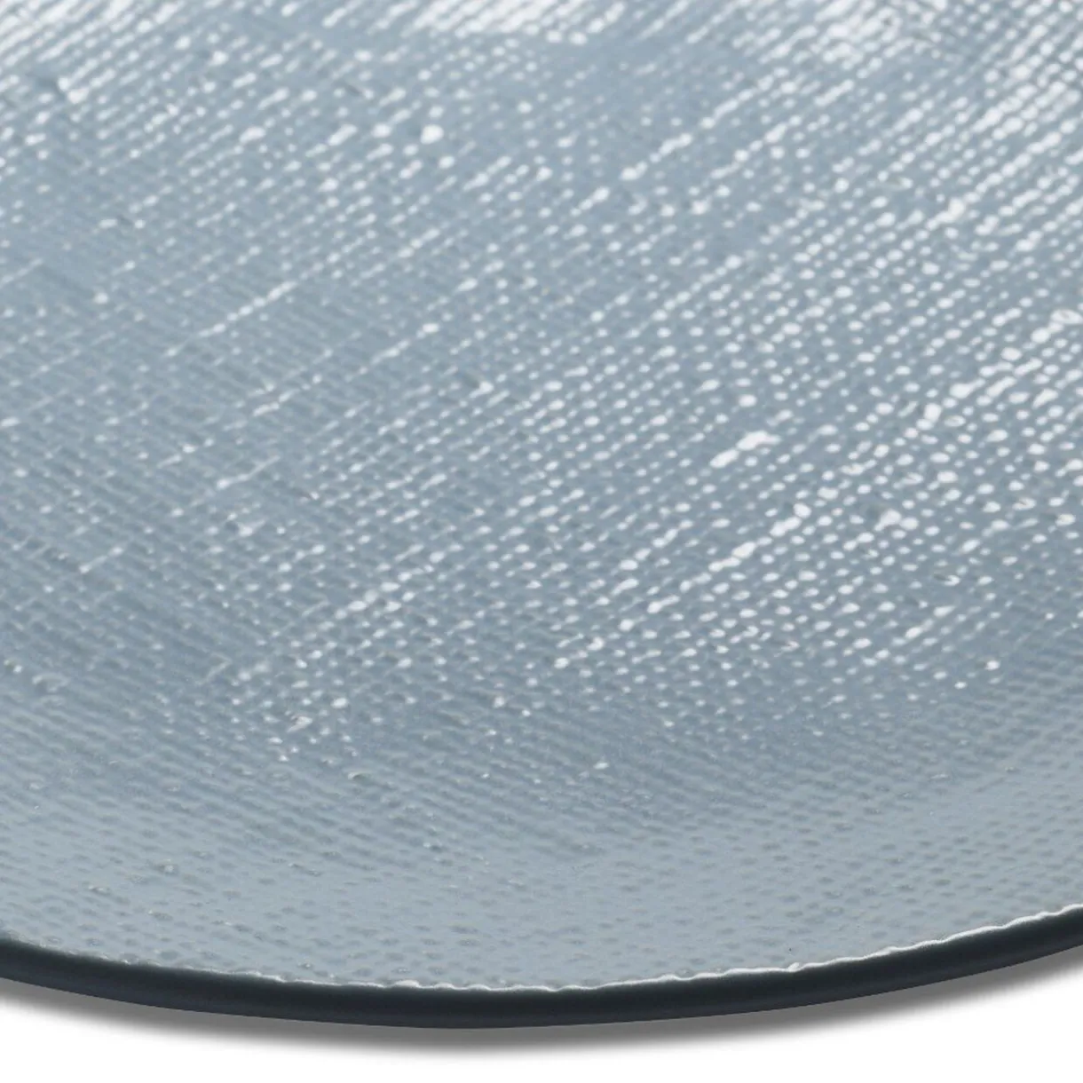 Assiette plate ronde en grès reliefbleu^Gifi