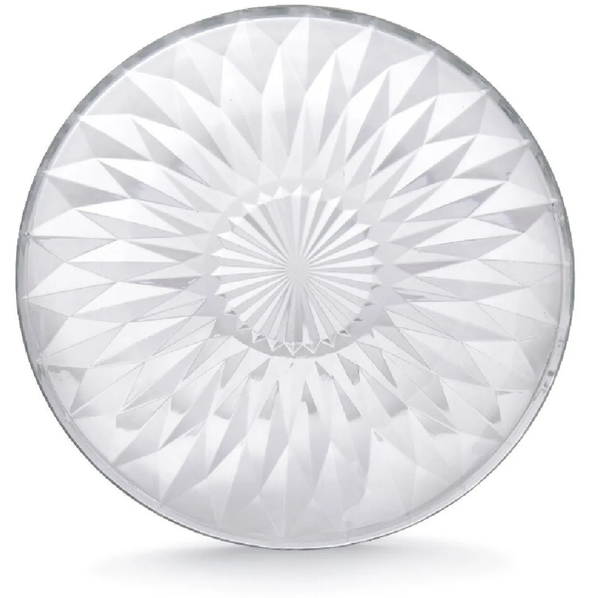 Assiette plate ronde fleur géométrique verre transparent^Gifi Clearance