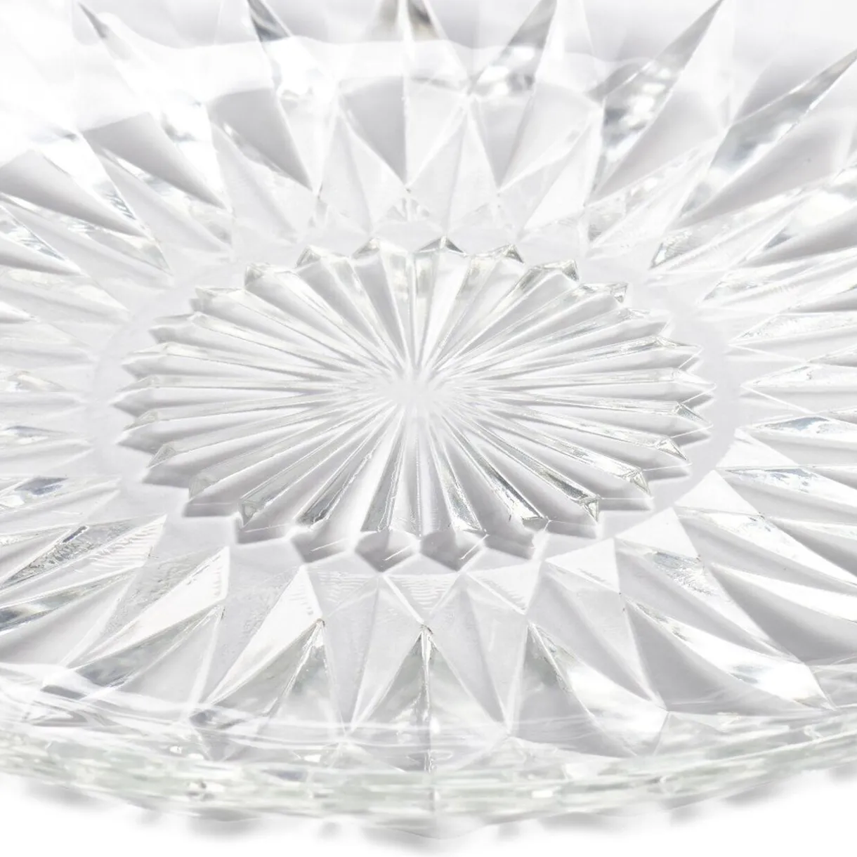 Assiette plate ronde fleur géométrique verre transparent^Gifi Clearance