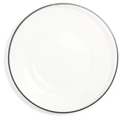 Assiette plate ronde liseré noir verre transparent Ø26cm^Gifi Best