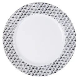 Assiette plate ronde Luminarc blanche triangle noir Palerme^Gifi New