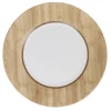 Assiette plate ronde Luminarc blanc motif bois Nordic^Gifi Best