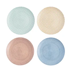 Assiette plate ronde motif géométrique 4 couleurs x4^Gifi Best